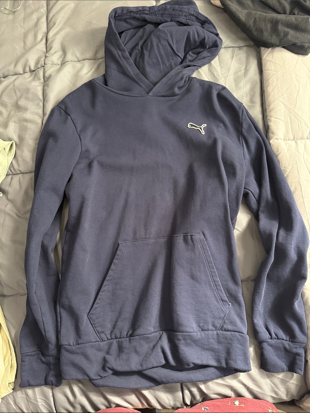 Puma Navy Blue Pullover Hoodie with Small Logo